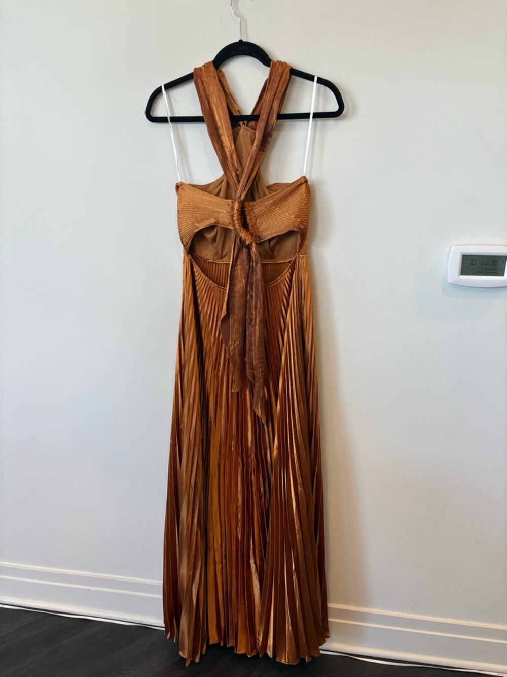 Baltic Born Sandra Pleated Metallic Copper Maxi Dress ALC STYLE Medium NWT - Picture 8 of 8